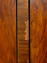 Load image into Gallery viewer, Vintage Art Deco Burl Wood Wardrobe Armoire with Hand-Painted Botanical Doors
