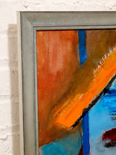 Load image into Gallery viewer, Color Interlude Framed Abstract Painting with Red, Blue, Yellow, and Orange Forms
