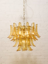 Load image into Gallery viewer, 70s Italian-Style Amber Glass Petal Chandelier
