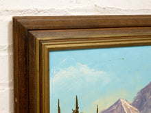 Load image into Gallery viewer, Vintage Signed Mountain Lake Landscape Painting by B. America
