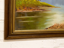 Load image into Gallery viewer, Vintage Signed Mountain Lake Landscape Painting by B. America
