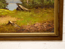 Load image into Gallery viewer, Vintage Signed Mountain Lake Landscape Painting by B. America
