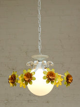 Load image into Gallery viewer, Vintage and Orange Flower Chandelier 1960s
