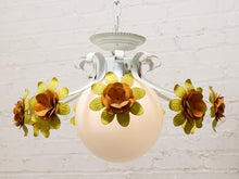 Load image into Gallery viewer, Vintage and Orange Flower Chandelier 1960s
