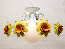Load image into Gallery viewer, Vintage and Orange Flower Chandelier 1960s
