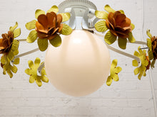 Load image into Gallery viewer, Vintage and Orange Flower Chandelier 1960s
