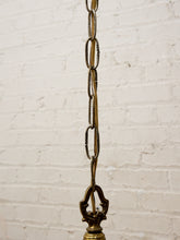 Load image into Gallery viewer, Pair of Vintage Faceted Glass Globe Pendant Lights with Ornate Brass Caps
