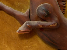 Load image into Gallery viewer, Vintage Mid-Century Carved Wood Running Horses Wall Sculpture
