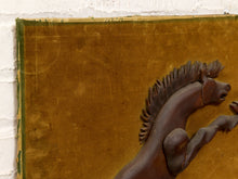 Load image into Gallery viewer, Vintage Mid-Century Carved Wood Running Horses Wall Sculpture
