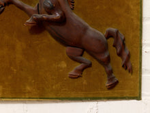 Load image into Gallery viewer, Vintage Mid-Century Carved Wood Running Horses Wall Sculpture
