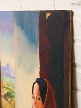Load image into Gallery viewer, Vintage Southwestern Portrait Painting of a Young Woman
