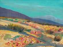 Load image into Gallery viewer, Desert Wildflowers by Spencer Collins Framed Landscape Painting with Mountains
