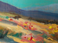 Load image into Gallery viewer, Desert Wildflowers by Spencer Collins Framed Landscape Painting with Mountains
