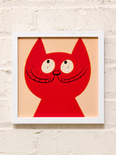 Load image into Gallery viewer, Whimsical Red Cat Pop Art Framed Wall Art
