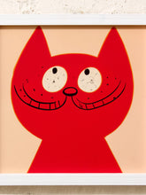 Load image into Gallery viewer, Whimsical Red Cat Pop Art Framed Wall Art
