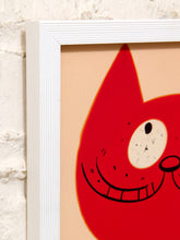 Load image into Gallery viewer, Whimsical Red Cat Pop Art Framed Wall Art
