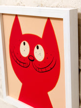 Load image into Gallery viewer, Whimsical Red Cat Pop Art Framed Wall Art
