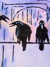 Load image into Gallery viewer, Lavender Stroll Framed Figurative Print with Blue and Pink Matting
