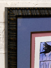 Load image into Gallery viewer, Lavender Stroll Framed Figurative Print with Blue and Pink Matting
