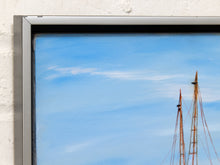 Load image into Gallery viewer, Vintage Coastal Harbor Painting with Shrimp Boats
