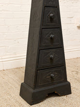 Load image into Gallery viewer, Vintage Asian Carved Wood Pagoda Jewelry Chest with Drawers
