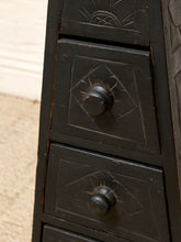 Load image into Gallery viewer, Vintage Asian Carved Wood Pagoda Jewelry Chest with Drawers
