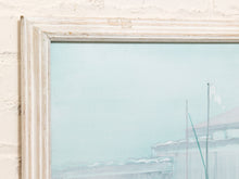 Load image into Gallery viewer, Large Misty Marina Harbor Scene Painting with Sailboats
