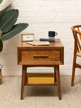 Load image into Gallery viewer, Mid-Century Modern Walnut Nightstand with Single Drawer
