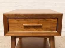 Load image into Gallery viewer, Mid-Century Modern Walnut Nightstand with Single Drawer
