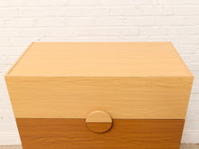 Load image into Gallery viewer, Modern Two-Tone Wood Five-Drawer Tall Dresser with Sculptural Half-Moon Pulls
