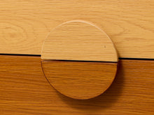 Load image into Gallery viewer, Modern Two-Tone Wood Five-Drawer Tall Dresser with Sculptural Half-Moon Pulls
