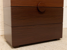 Load image into Gallery viewer, Modern Two-Tone Wood Five-Drawer Tall Dresser with Sculptural Half-Moon Pulls
