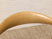 Load image into Gallery viewer, Modern Sculptural Oak Horseshoe Armchair with Black Seat
