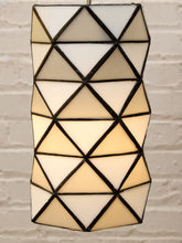 Load image into Gallery viewer, Pair of Vintage Geometric Stained Glass Hanging Pendant Lights
