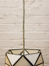 Load image into Gallery viewer, Pair of Vintage Geometric Stained Glass Hanging Pendant Lights
