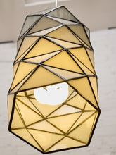 Load image into Gallery viewer, Pair of Vintage Geometric Stained Glass Hanging Pendant Lights

