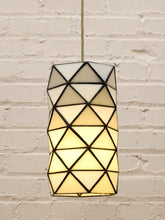 Load image into Gallery viewer, Pair of Vintage Geometric Stained Glass Hanging Pendant Lights
