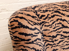 Load image into Gallery viewer, 1950s Tiger Print Sculptural Chaise Lounge Newly Upholstered
