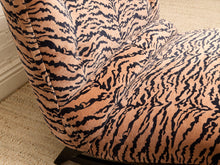 Load image into Gallery viewer, 1950s Tiger Print Sculptural Chaise Lounge Newly Upholstered
