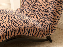 Load image into Gallery viewer, 1950s Tiger Print Sculptural Chaise Lounge Newly Upholstered
