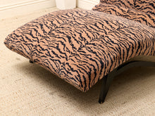 Load image into Gallery viewer, 1950s Tiger Print Sculptural Chaise Lounge Newly Upholstered
