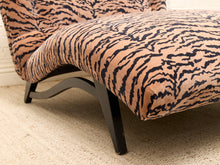 Load image into Gallery viewer, 1950s Tiger Print Sculptural Chaise Lounge Newly Upholstered
