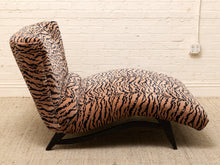Load image into Gallery viewer, 1950s Tiger Print Sculptural Chaise Lounge Newly Upholstered
