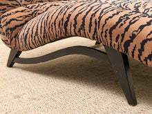 Load image into Gallery viewer, 1950s Tiger Print Sculptural Chaise Lounge Newly Upholstered
