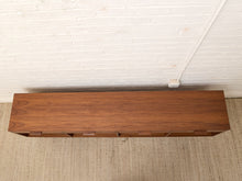 Load image into Gallery viewer, Boston Handcrafted, Walnut Low Credenza with Drawers and Open Storage
