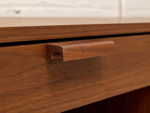 Load image into Gallery viewer, Boston Handcrafted, Walnut Low Credenza with Drawers and Open Storage
