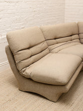 Load image into Gallery viewer, 70s-Style Curved Modular Sectional Sofa in Textured Gray

