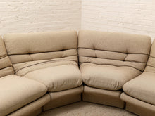 Load image into Gallery viewer, 70s-Style Curved Modular Sectional Sofa in Textured Gray
