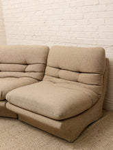 Load image into Gallery viewer, 70s-Style Curved Modular Sectional Sofa in Textured Gray
