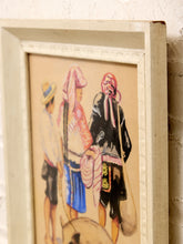 Load image into Gallery viewer, Framed Market Figures Artwork in the Manner of Alfredo Gálvez Suárez
